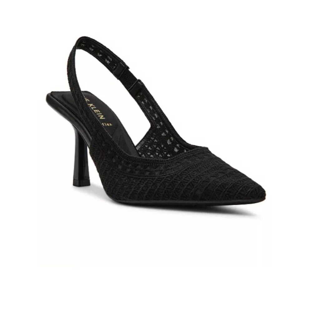 Anne Klein Women's Ismeralda Crochet Slingback Pumps Heels Black Size 8